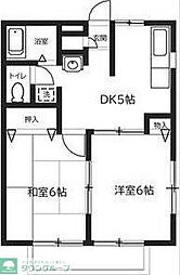 ラピス鹿野 2DKの間取図画像