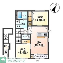 美田園3丁目新築アパート工事 2LDKの間取図画像