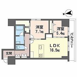 ナナアーク荒町 2LDKの間取図画像