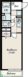 アーバンハイツ定禅寺(仮称立町新築マンション) 1Kの間取図画像