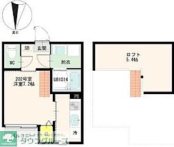 仙台市青葉区台原3丁目アパート 1Kの間取図画像