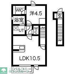 アパート 1LDKの間取図画像