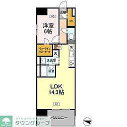 ロイヤルパークス仙台青葉通 1LDKの間取図画像