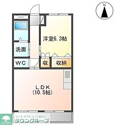 フォレスト壱番館 1LDKの間取図画像