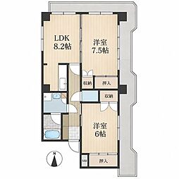 長町南424ビル 2LDKの間取図画像
