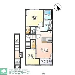 カームホームII 2LDKの間取図画像