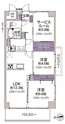 ハイラーク千葉 2SLDKの間取図画像