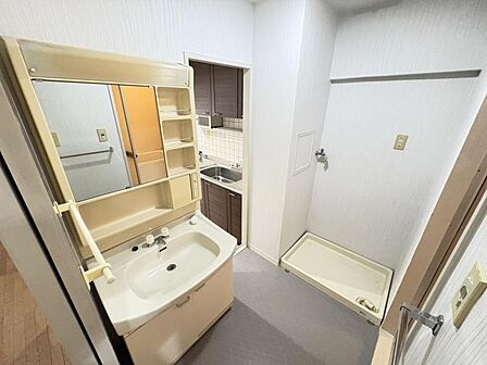 使い勝手の良い洗面台で、朝の準備もスムーズにこなせます。