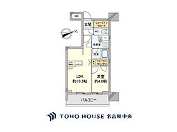 オープンレジデンシアナゴヤドーム前矢田 1LDKの間取図画像