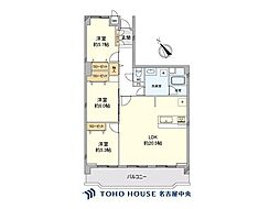 星和原コーポラス 3LDKの間取図画像