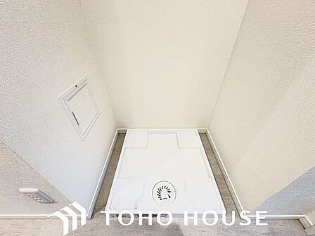 防水パン付洗濯機置場。