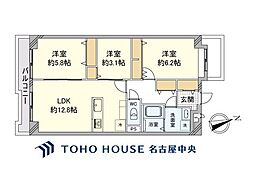荘苑星ケ丘 2SLDKの間取図画像
