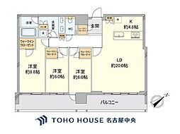 NAGOYAtheTOWER 3LDKの間取図画像