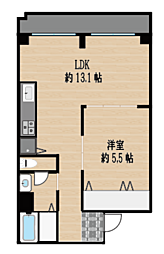 四條グランドハイツA棟 1LDKの間取図画像