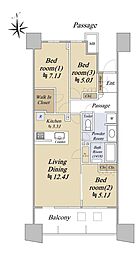 ブランズシティ品川勝島 3LDKの間取図画像