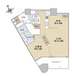 パークタワー勝どきサウス 2LDKの間取図画像