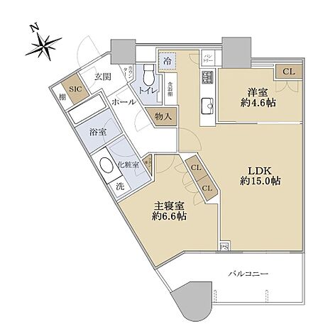 2LDK 間取り