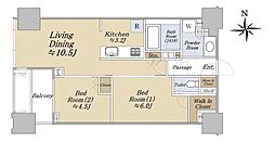シティタワー銀座東 2LDKの間取図画像