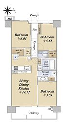 シティテラス小金井公園D棟 3LDKの間取図画像