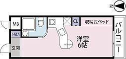 ラ・パルフェ・ド・プレオ ワンルームの間取図画像