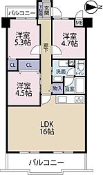 サン・レスポアール 3LDKの間取図画像