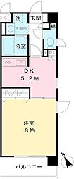 ベンティチェリ 1DKの間取図画像