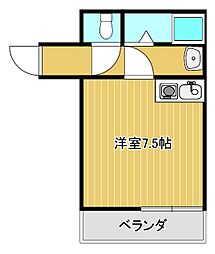 リバーハイツ ワンルームの間取図画像