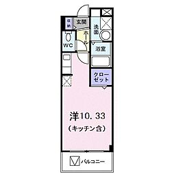 エスペランサ ワンルームの間取図画像