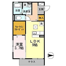 フェリシテ 1LDKの間取図画像