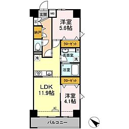 プルメリア 2LDKの間取図画像