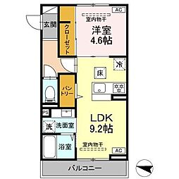 ゼラニウム湘南台 1LDKの間取図画像