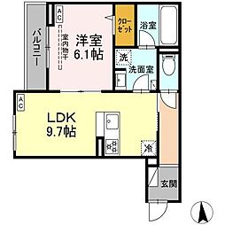 エスペリア栄町0 1LDKの間取図画像