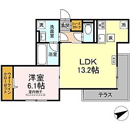 プエンテ 1LDKの間取図画像