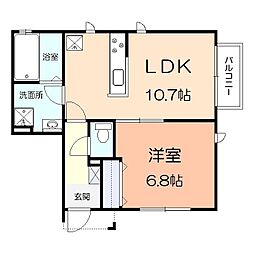 シェモア 1LDKの間取図画像