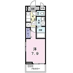 エスポワメゾン3 1Kの間取図画像