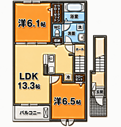 ベル・エクラ II 2LDKの間取図画像