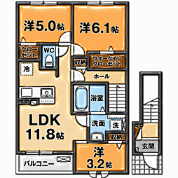 ベル・エクラ I 3LDKの間取図画像