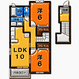 プリマヴェーラ参番館 2LDKの間取図画像