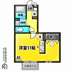 ピュアライフD ワンルームの間取図画像