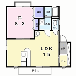 メゾンみやびB 1LDKの間取図画像