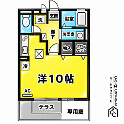 セジュール築地 ワンルームの間取図画像