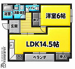 エクセレント 1LDKの間取図画像