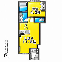 ベルード篠山口 1LDKの間取図画像