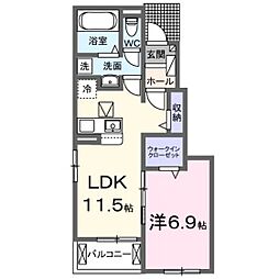グレイスフル 1LDKの間取図画像