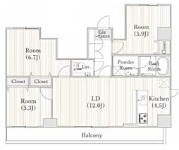 CITYPRIME南千住 3LDKの間取図画像