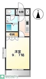 グリルス2 1Kの間取図画像