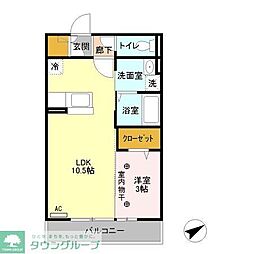 グランリーブル壱番館 1LDKの間取図画像