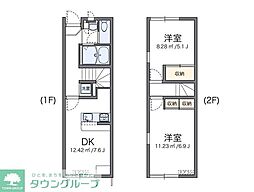 レオパレスリマインズ蒼海 2DKの間取図画像
