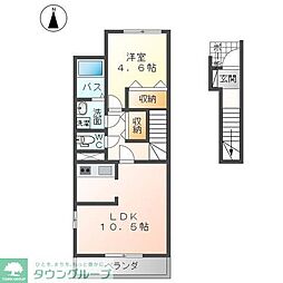 エスポワールB 1LDKの間取図画像