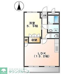 ドリームヒル 1LDKの間取図画像